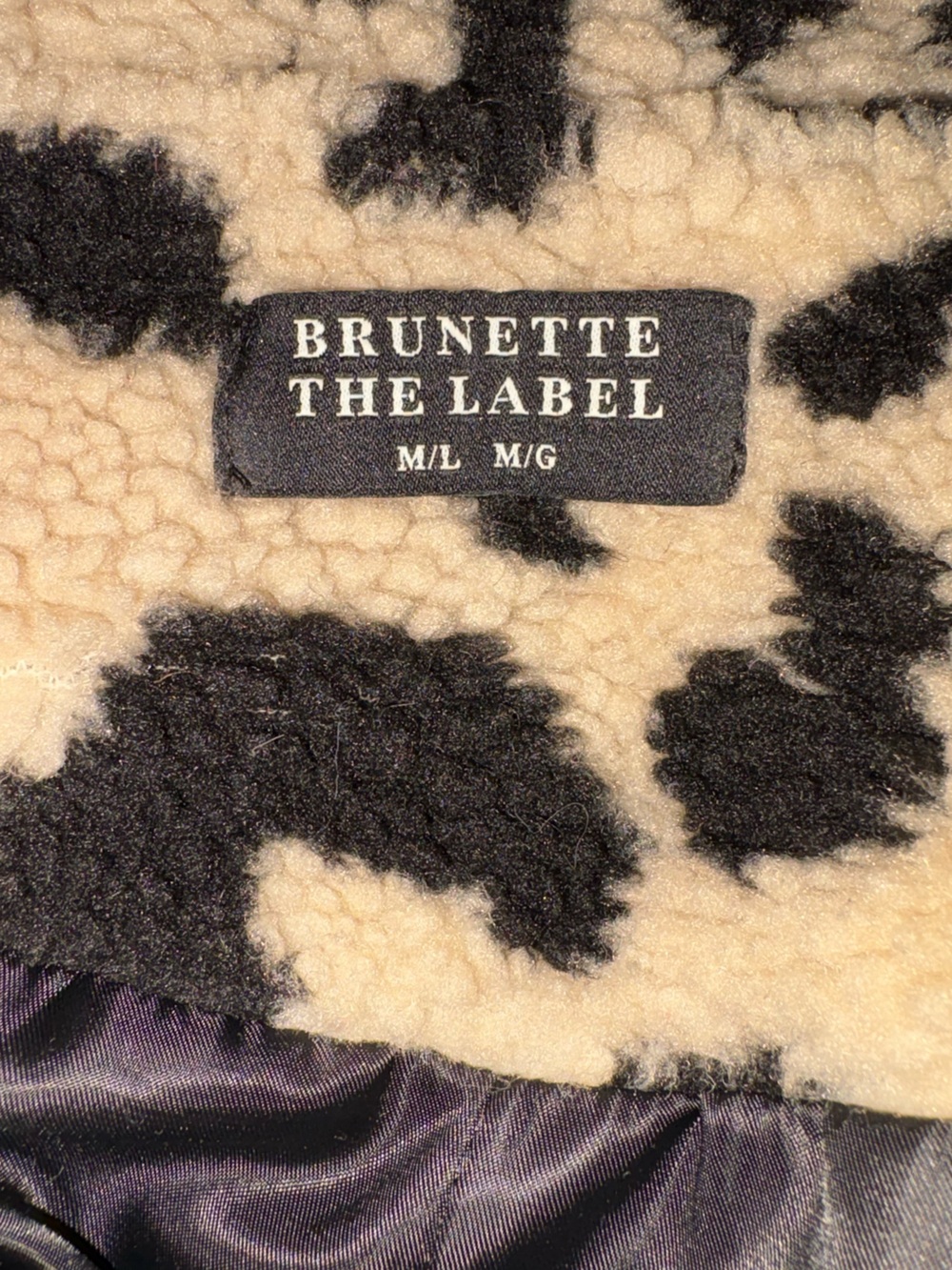 Brunette The Label Leopard Print Sherpa Fleece Jacket (Size M/L) - Picture 5 of 8